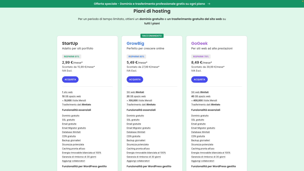 SiteGround Pricing