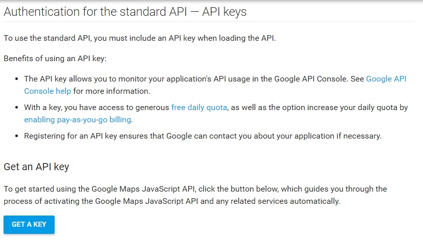 Google api key