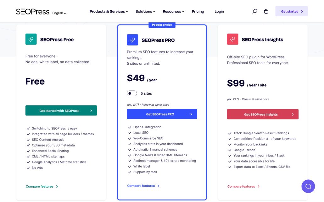 Seopress Pricing